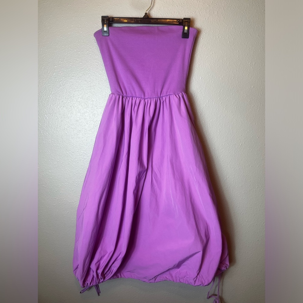 Anthropologie Daily Practice Strapless MIDI Active Dress in Purple Size S - Picture 3 of 7